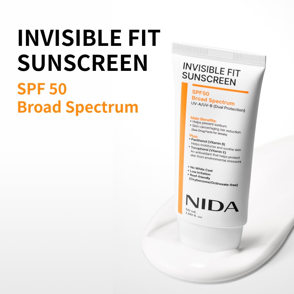 NIDA - Protector Solar Invisible Sun Cream 50ml SPF50+ PA++++ sin Residuo Blanco