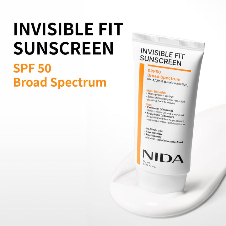 NIDA - Protector Solar Invisible Sun Cream 50ml SPF50+ PA++++ sin Residuo Blanco