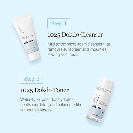 Round Lab - Kit de Regalo 1025 Dokdo (Limpiador 30ml, Tónico 20ml, Serum 10ml y Crema 10ml)
