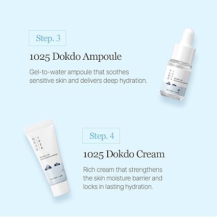Round Lab - Kit de Regalo 1025 Dokdo (Limpiador 30ml, Tónico 20ml, Serum 10ml y Crema 10ml)