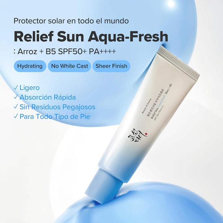 Beauty of Joseon - Protector Solar Ligero - Relief Sun Aqua-Fresh Rice + B5 50ml SPF50+ PA++++ -